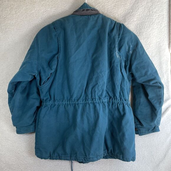 Vintage WearGuard Chore Coat Jacket Mens Large Blue Quilted Lined Canvas Work - Picture 2 of 16